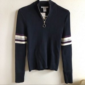 Urban Outfitters Ribbed Navy Quarter Zip Sweater*